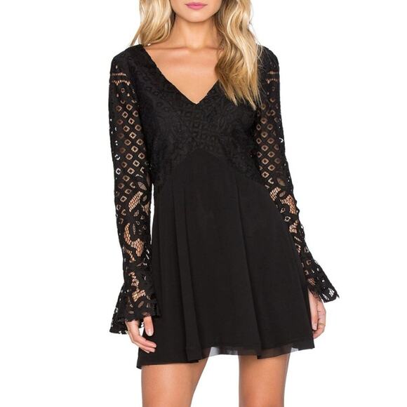 Tularosa Revolve Skylar Black Lace Detail Mini Dress - Picture 1 of 8
